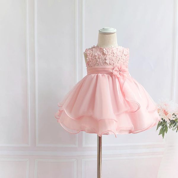 

baby formal party dress lace & tulle pink newborn clothes baby dress, Red;yellow
