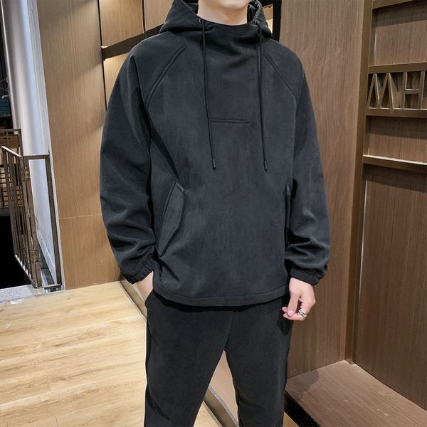 

2020 new 2 pieces packed men jacket with pants sets baseball loose pullover coat & long pants mens outdoor fashion clothing, Gray