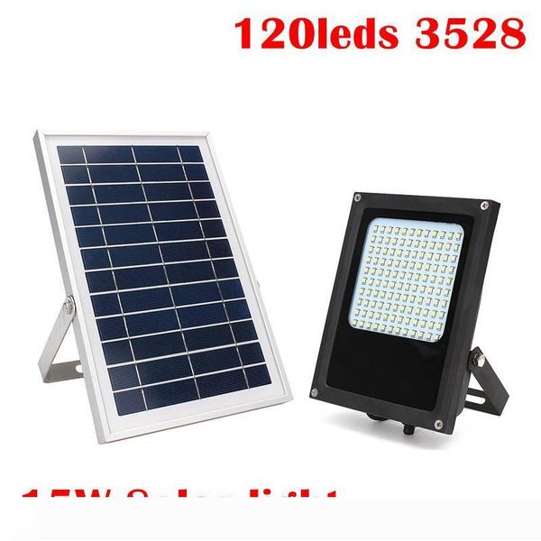 

umlight1688 15w 120 led solar light 3528 smd solar powered panel floodlight body sensor outdoor garden landscape spotlights lamp
