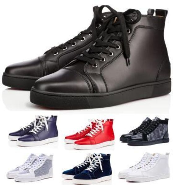 

2019 red bottom designers casual shoes sneakers black orlato flats high party lovers ladies ace genuine leather mens womens new shoes