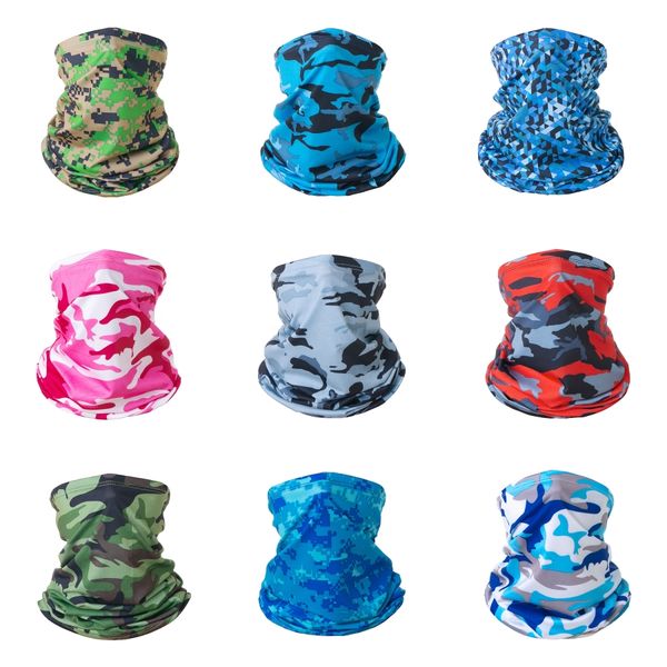 

niw9s protection ice fishing new camouflage magic scarf face neck gaiter uv scarf dustproof hiking cycling bandana face mask#347, Black