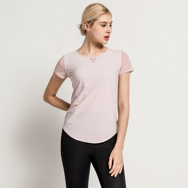 

sports female female vest sports vest short-sleeved yoga women's fitness short-sleeved women's back loose t-shirt quick-drying, Black
