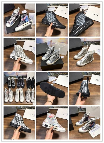 

19fw b23 oblique high low sneakers vintage platform obliques technical leather mens shoes womens fashion trainers size 36-46, Black