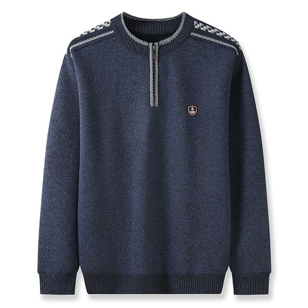 

men's sweaters 2021 autumn and winter sweater men zipper half turtleneck knitted thickening plus velvet pullover, White;black