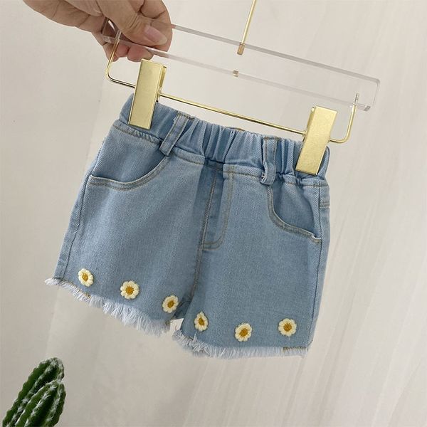 

xy.kids children's daisies women's tight pants and jeans all-match pants girls wear jeans shorts little girl, Blue