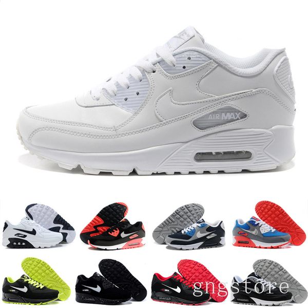 

mens shoes classic men and woman shoes black red white trainer air90 cushion surface breathable casual shoes 36-45 eer2b