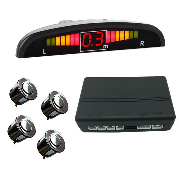 

car vehicle parking sensor 4 buzzing led display accurate parktronic radar monitor system distance detection assistance-kit