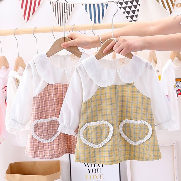 

kids designer clothes girl's dress 2020 new autumn children's western style princess dress female baby's autumn long-sleeved, Red;yellow