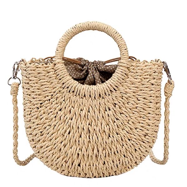 

2020 vintage small shoulder bags for fashion women straw summer beach simple tote bag ladies casual holiday wicker rattan bags