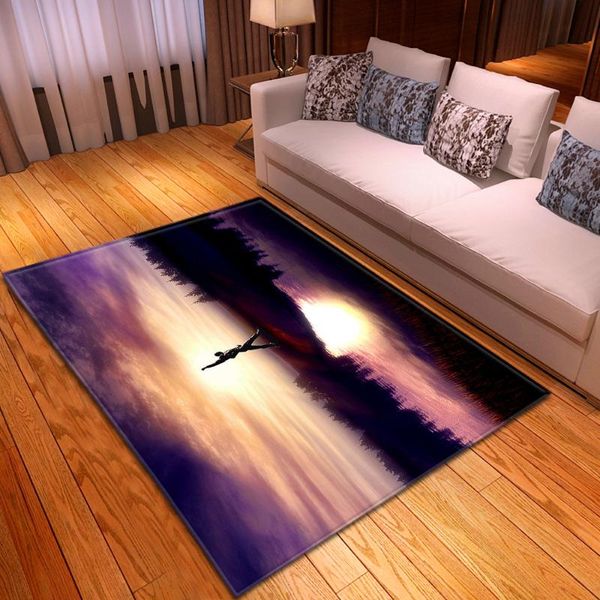 

modern scenic living room carpet decor bedside floor area rug baby kids play crawling rug soft flannel parlor sofa carpets