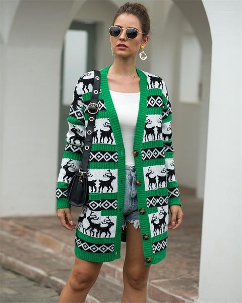 

home clothes deer cardigan women sweaters spring autumn long sleeve knitted woman sweaters casual loose ladies, White;black