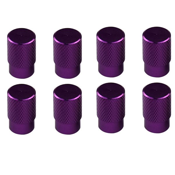 

8x purple aluminum alloy auto car wheel tire valve stems cover cap adapter