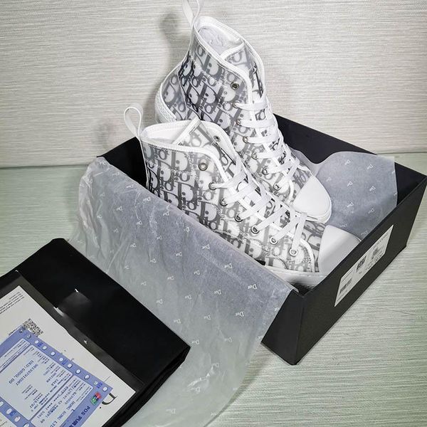 

with box 2020 new gao bang flowers technical canvas shoes high oblique casual shoes 3m mens women luxury designer shoes 36-44, Black