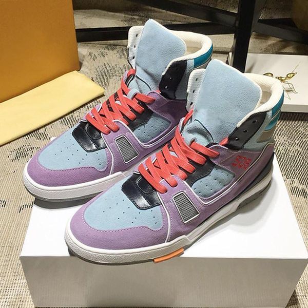 

new arrival trainer sneaker boot men 's shoes fashion lightweight sneakers sports luxury lace -up high men shoes scarpe sportive d, Black