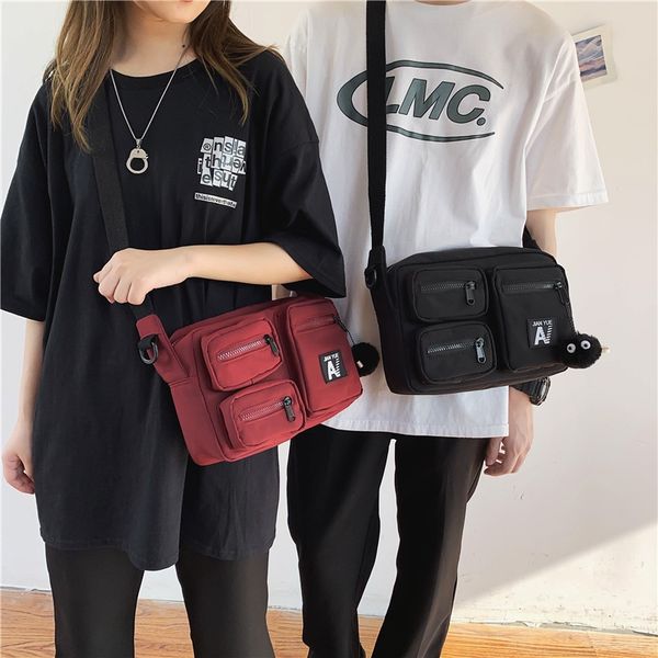 

tooling function messenger men's fashion brand fashion multi-pocket shoulder bag casual shoulder bag versatile, White