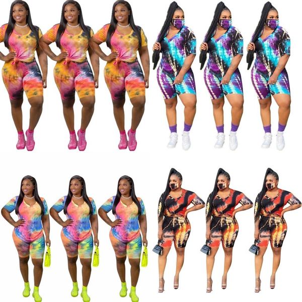 

short sleeves sets tie dyed t shirt suit trousers bandhnu clothes blouse pant kit female ladies summer casual outdoors 33an c2