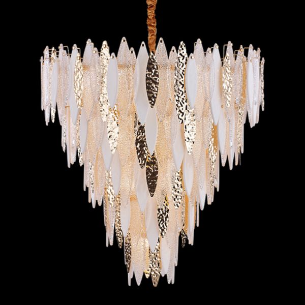

nordic crystal chandelier modern colored glazed living room chandelier villa double staircase luxury decorative chandelier