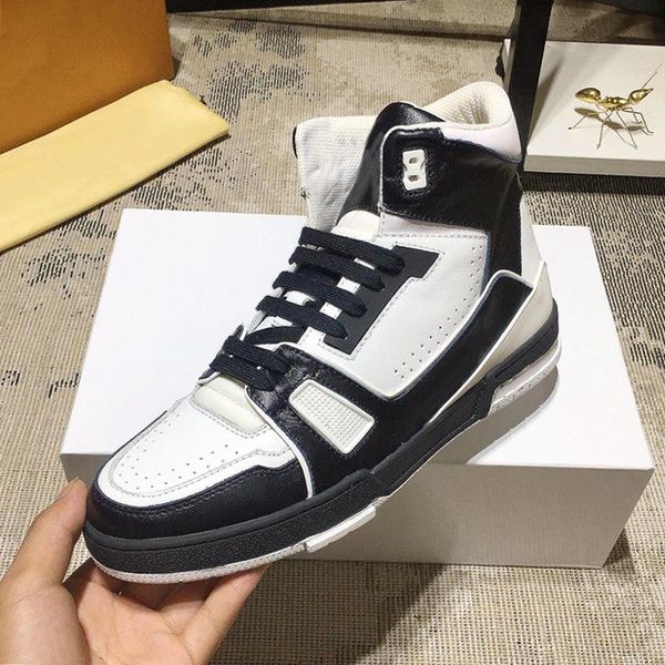 

new arrival trainer sneaker boot mens shoes herren sportschuhe sports footwears plus size lace -up high casual men shoes fashion sneaker, Black