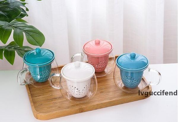 

new style of glass comes with a strap that separates and filters the tea for the home coffee cup