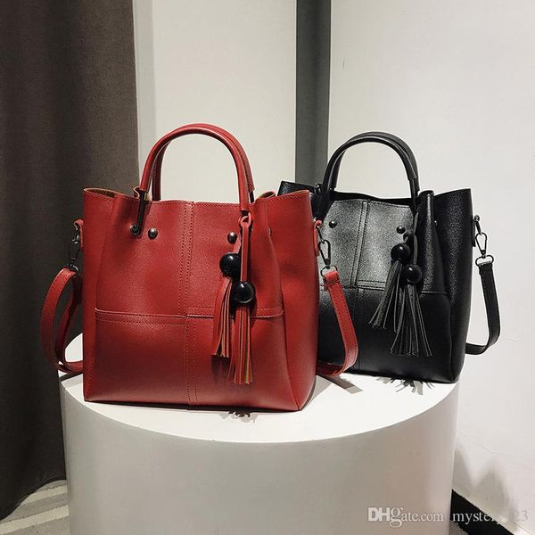

new women's mother bags bucket bag brand designer three-piece fashion single shoulder messenger bag tassel handbag