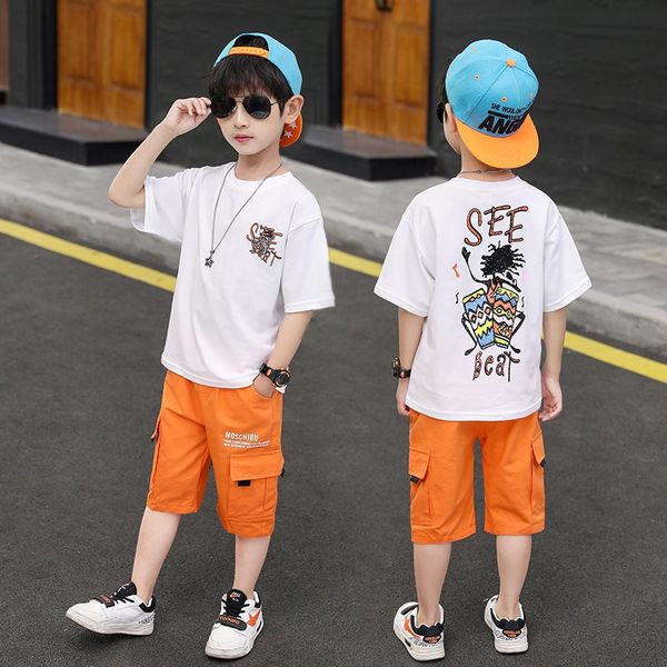 

6qgbr 2020 suit suits for boys and girls and girls new summer clothes boys handsome casual sports short sleeves korean style cuhk children f