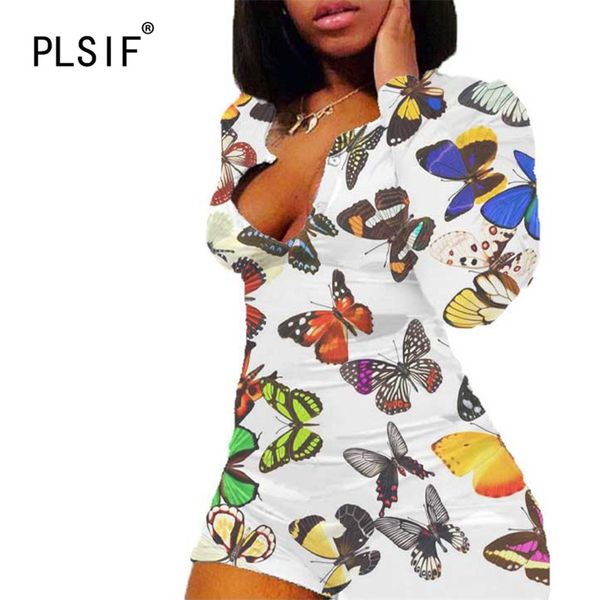 

young party women fashion v neck short sleeve animal printed skinny jumpsuits tight club party lady fashion overalls, Black;white