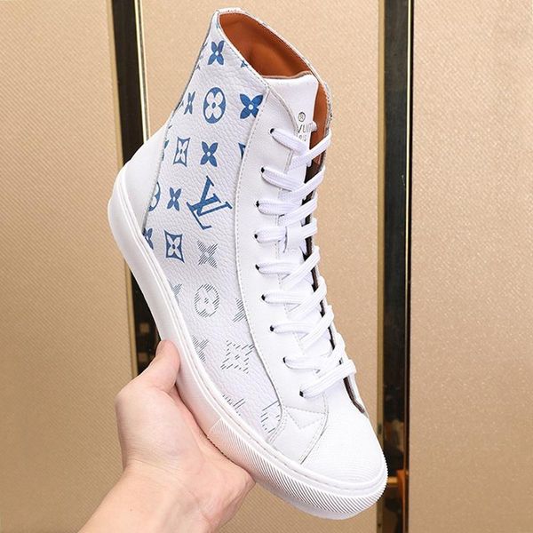 

new arrival tattoo sneaker boot mens shoes autumn and winter breathable footwears casual high lace -up men shoes chaussures pour hommes, Black