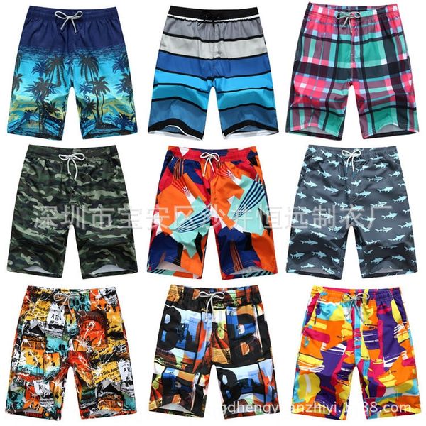 

l shorts beach pants quick dry peach skin men's beach pants five sports flower shorts men's clothing