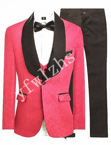 

new style one button handsome shawl lapel groom tuxedos men suits wedding/prom/dinner man blazer(jacket+pants+tie+vest) w274, Black;gray