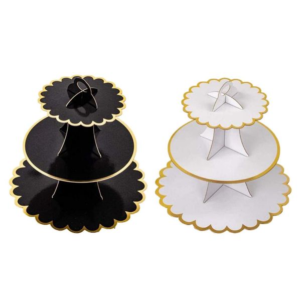 

2pcs 3 tier cardboard cupcake stand tower tree holder receptions tea party