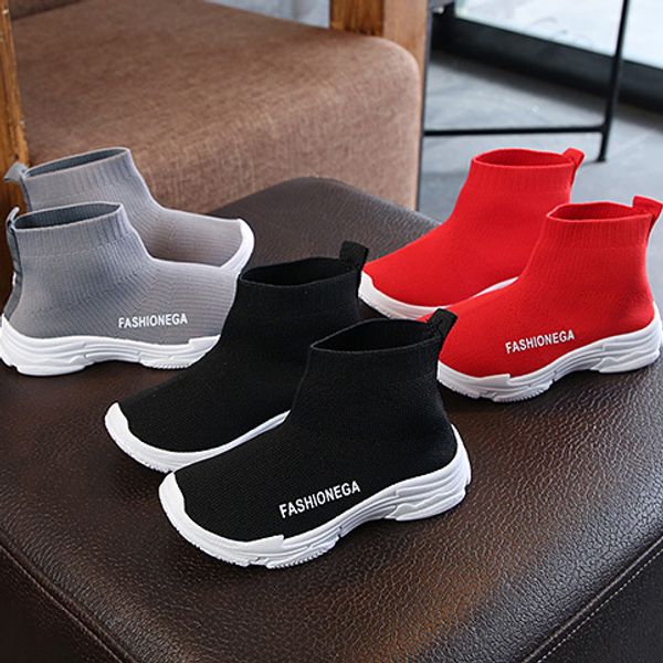 

boys girls running shoes kids designer solid color sport style shoes children fashion letter printed slip on sneakers casual sneakers, Black