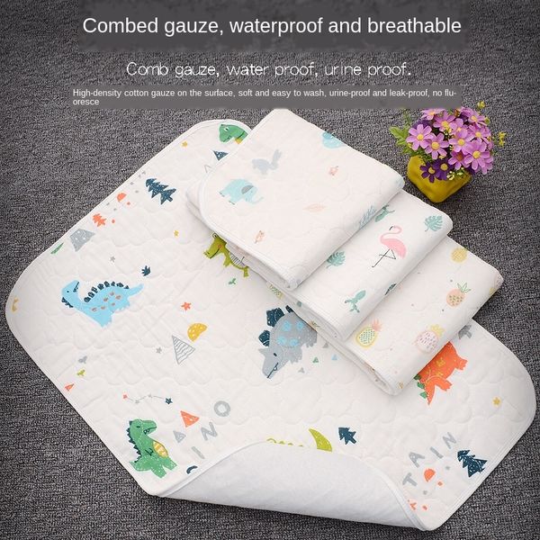 

80*100 baby high density gauze pad waterproof and breathable washable pure cotton newborn baby children diaper diaper leakage pad