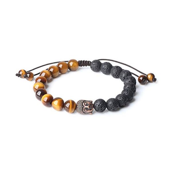 

10 шт классический стиль медь будда синий аквамарин кристалл упругие браслет для молитвенного малахит каменный jewelr, Black