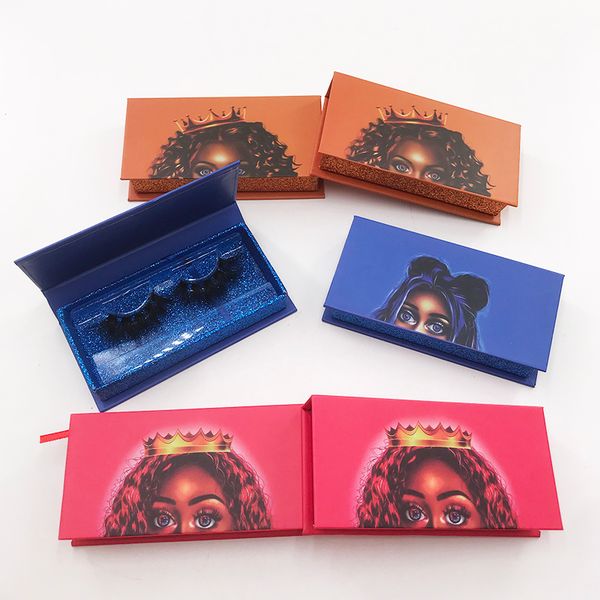 

wholesale false eyelash packaging fashion new empty eyelash packaging box rectangle magnetic box with clear tray