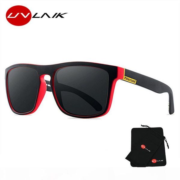 

uvlaik fashion polarized sunglasses men designer vintage outdoor driving sun glasses goggles shadow uv400 eyewear, White;black