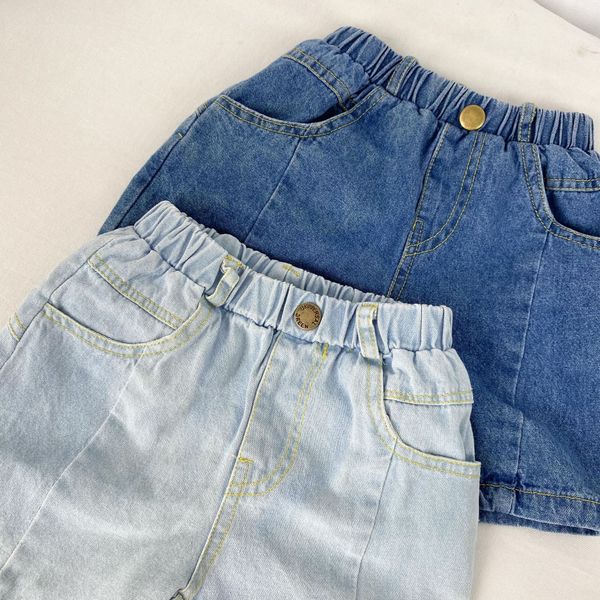 

20 summer new boys' and girls casual and ' five-point jeans children's straight casual all-match pants jeans pants baby fashi, Blue