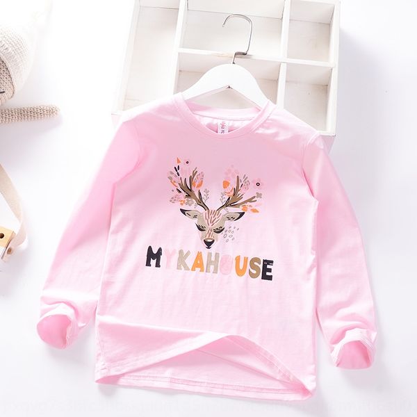 

girl's long-sleeved autumn t-shirt 2020 new korean style baby girl cartoon cute foreign style big girl t-shirt pink, Blue