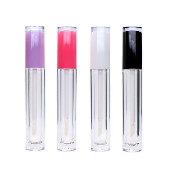 

storage bottles & jars round clear lip gloss tube packaging containers 5 ml empty plastic refillable bottle with wand 30/50/100 pieces