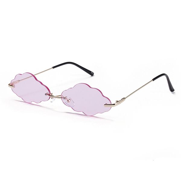 

2020 fashion small rimless clouds sunglasses women vintage sun glasses colorful shades uv400 gafas de sol, White;black