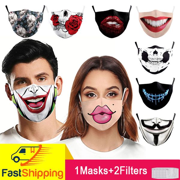 

пыль маска маски крюка моющегося половина лица косплей печать ткань mouth маски многоразовые взрослые рм2,5 защитный рот-муфельная, Silver