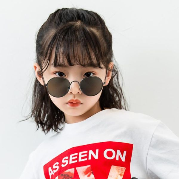 

girls round sunglasses kids metal frame glasses anti-uv sun glasses for boys girls eyewear children oculos uv400 gift traveling, White;black