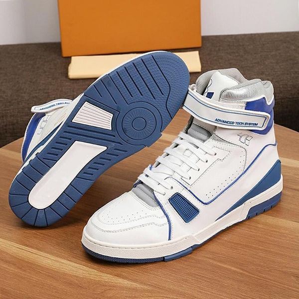 

new arrival trainer sneaker mid -men 's shoes herren sportschuhe breathable lace -up luxury men shoes sports footwear, Black