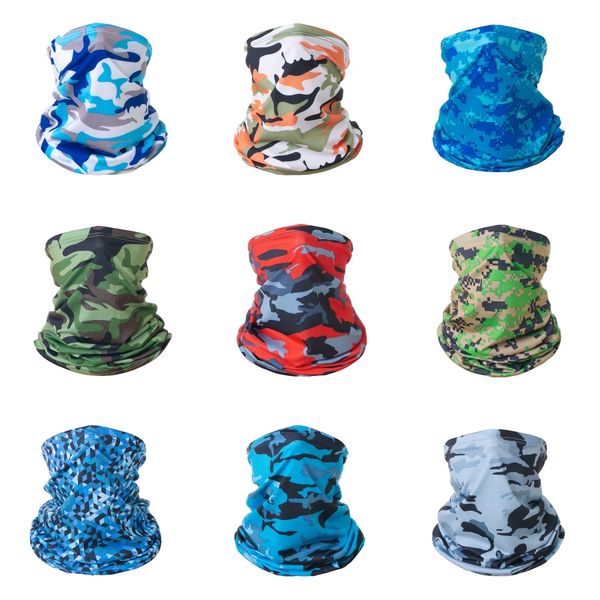 

solid color and camouflage scarf neck gaiter bandana, , women men multicolor magic fashion head face #515#319, Black
