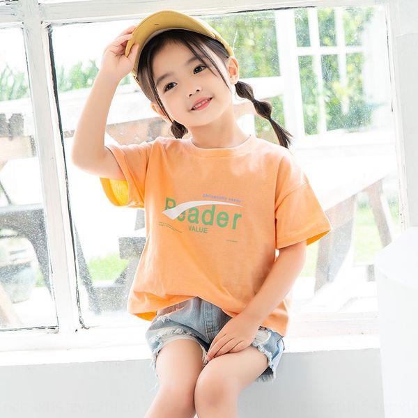 

medium and small girl t-shirt summer short sleeve 2020 new style fashionable coat t-shirt girl all-match, Blue