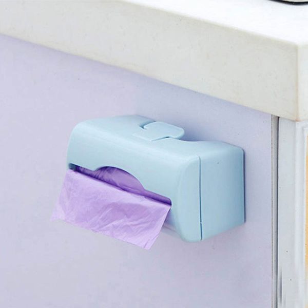 

wall-mounted plastic storage box for trash bags bathroom kitchen storage container accessories