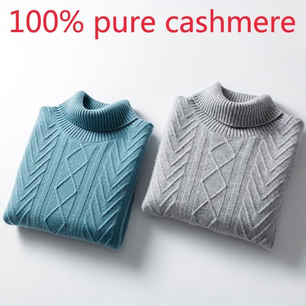 

men's sweaters arrival winter thickened 100% cashmere sweater men warm casual computer knitted pullovers size  l xl 2xl 3xl, White;black