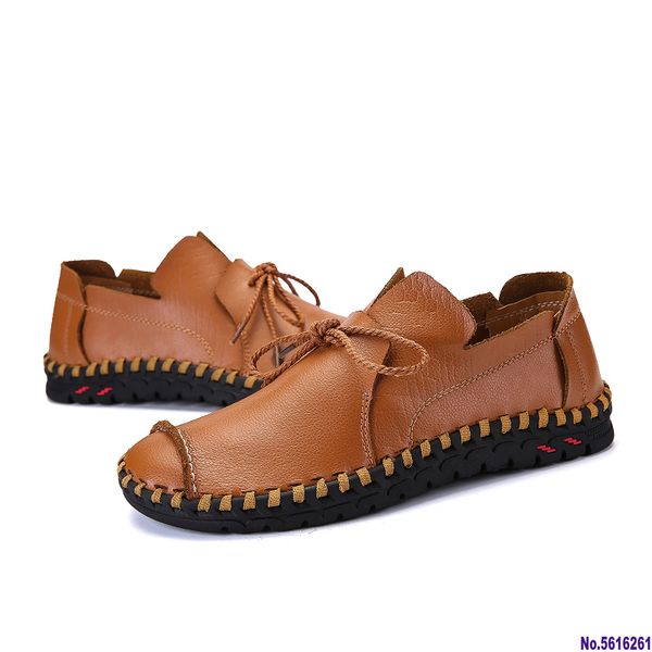 

men casual shoes design brand leather men's driving shoes handmade quality men loafer flats big size 38-50 moccasins, Black
