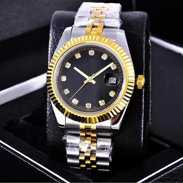 

mens fashion stainless steel luxe wristwayches sapphire solid clasp president mens watches male wristwatches with calendar casual watch 02, Slivery;brown