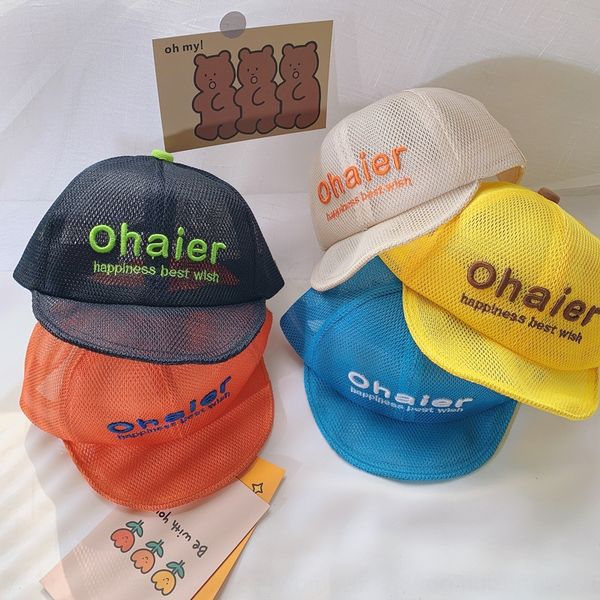 

new net cable hollowed-out baseball sunscreen baby baby children's protection sun hat cap cap breathable sun hat, Blue;gray