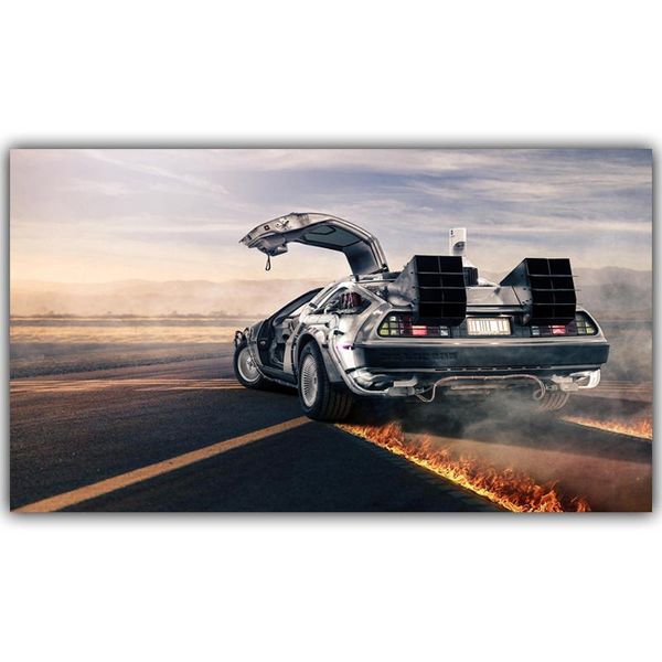 

Back To The Future The Car Delorean Cool Car Classic Movie Art Poster Print Wall Art for Living Room Home Decor (No Frame)
